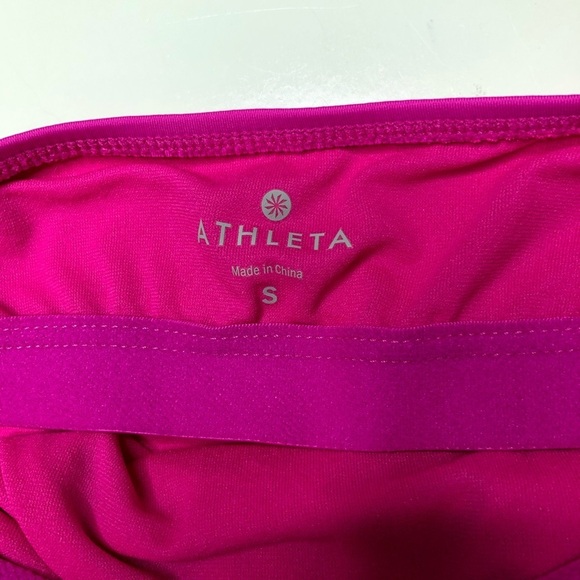 Athleta Shirrendipity Halter Tankini Swim Top Magenta S - Picture 5 of 8